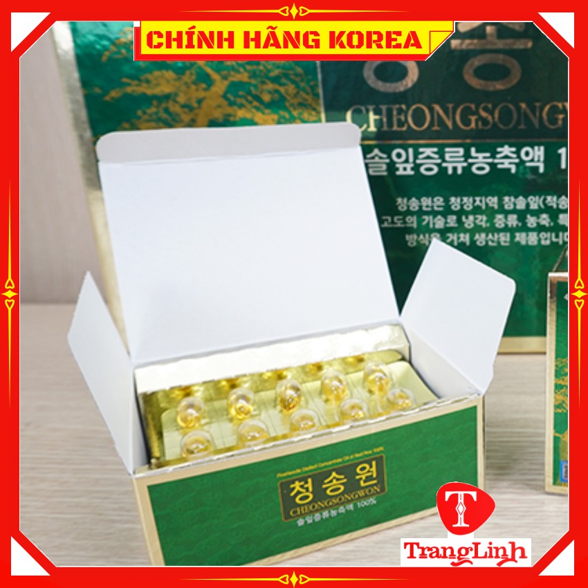 Tinh dầu thông đỏ hàn quốc Cheongsongwon cao cấp, hộp xanh 180 viên - tranglinhkorea