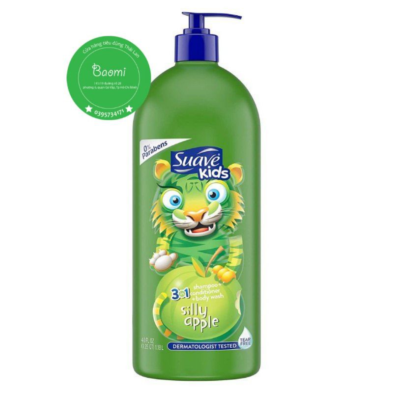 Sữa Tắm + Gội Xả 3 in 1 Suave Kids 1,18ML