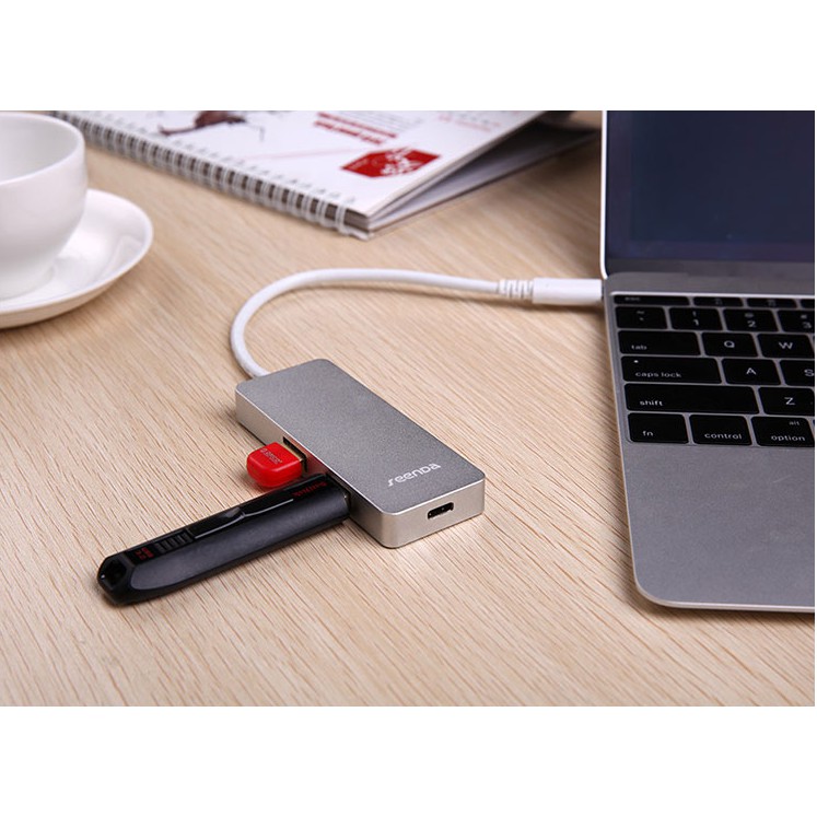 [Mã SKAMSALE03 giảm 10% đơn 200k] SEENDA HUB USB-C 2 CỔNG CÓ NGUỒN SẠC CỔNG TYPE-C