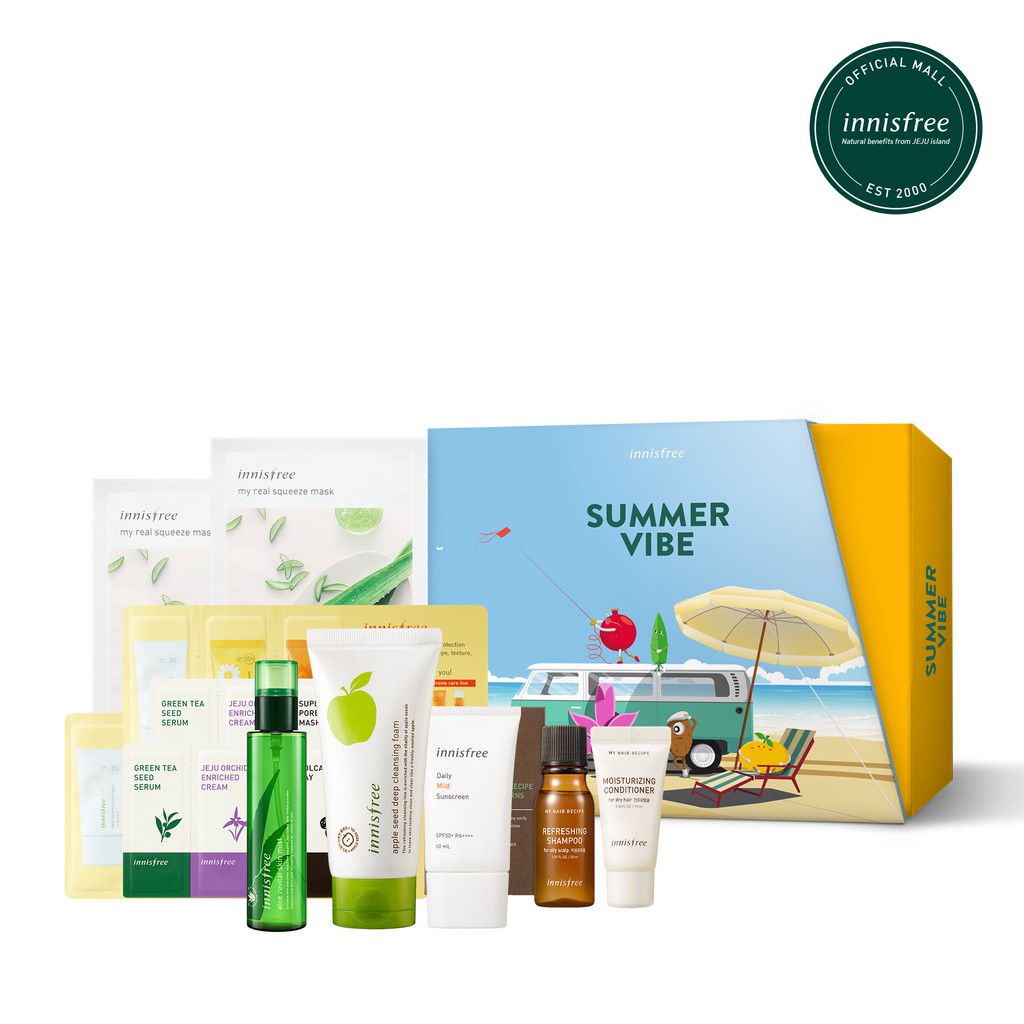 [Phiên bản giới hạn - Summer Vibe Box] Bộ sản phẩm chăm sóc da toàn diện innisfree Beauty Care Set