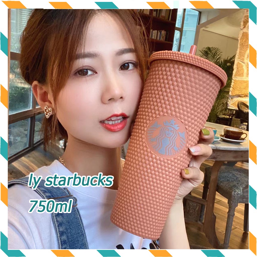 Ly starbucks Rơm rạ 750ml Chai nước Cốc đựng nước dung tích lớn 2022 Cốc sầu riêng