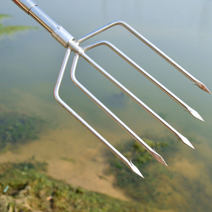 Dụng cụ Bắt Cá 5 Tiêu Có Ngạnh bản ngang kèm cán 3 MÉT