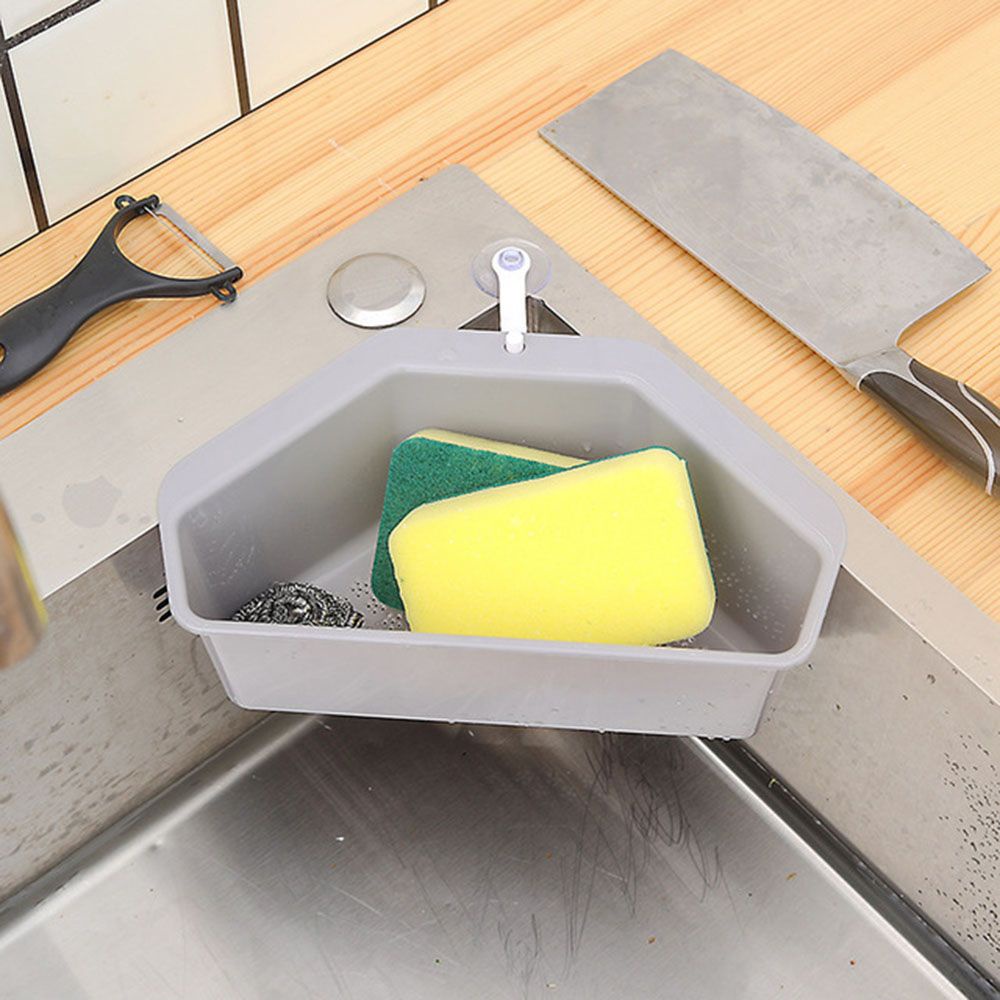 Khay đựng đồ có lỗ thoát nước hình tam giác gắn bồn rửa cho nhà bếp để rửa rau củ/ trái cây