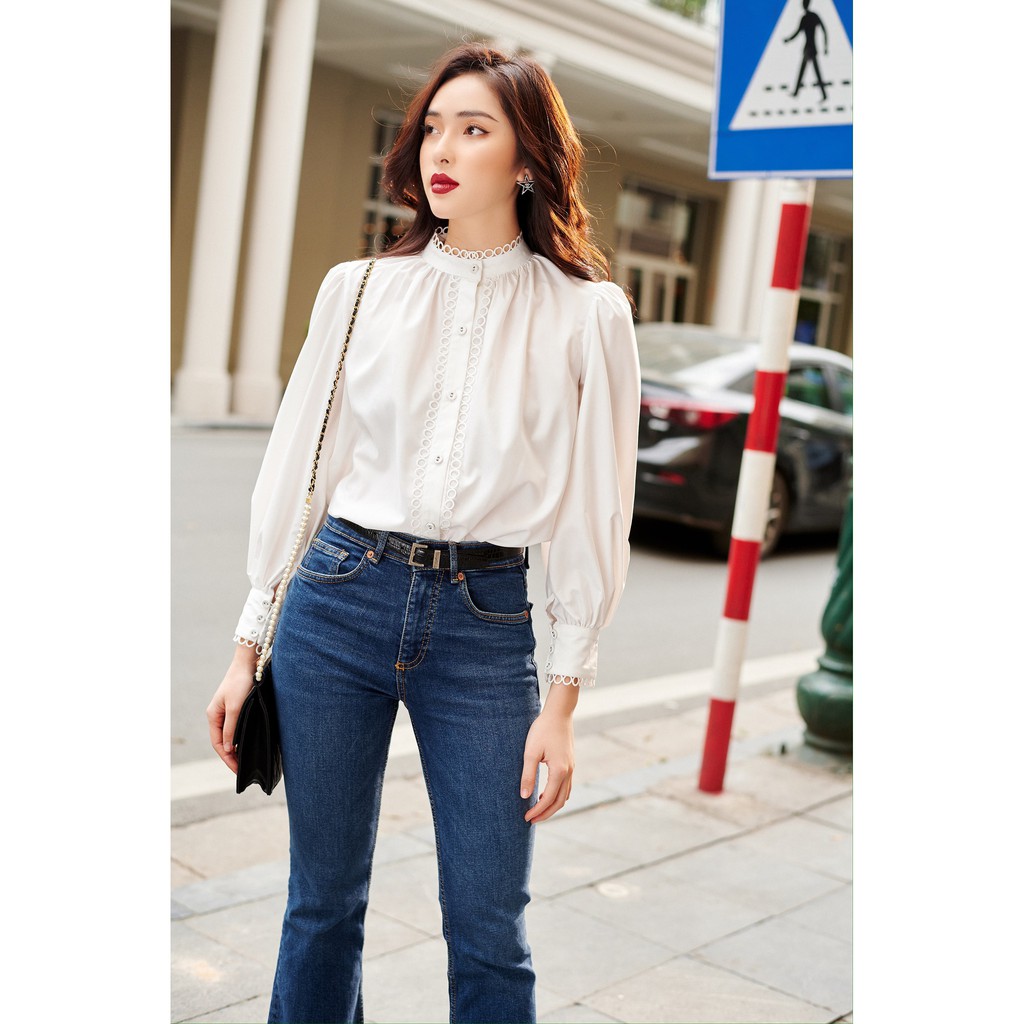 Áo sơ mi cotton nữ HUONG BOUTIQUE HBSM732 trẻ trung, hiện đại