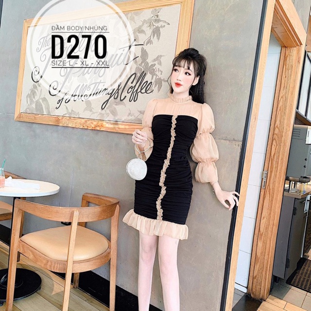 Bigsize Đầm body nhúng D270