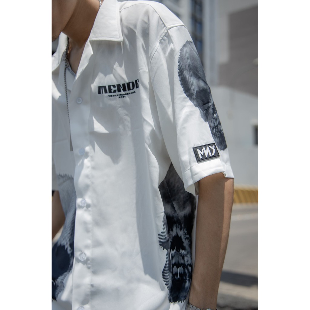 MENDE - Skull Of White Shirt - Áo sơ mi tay ngắn MENDE chính hãng | BigBuy360 - bigbuy360.vn