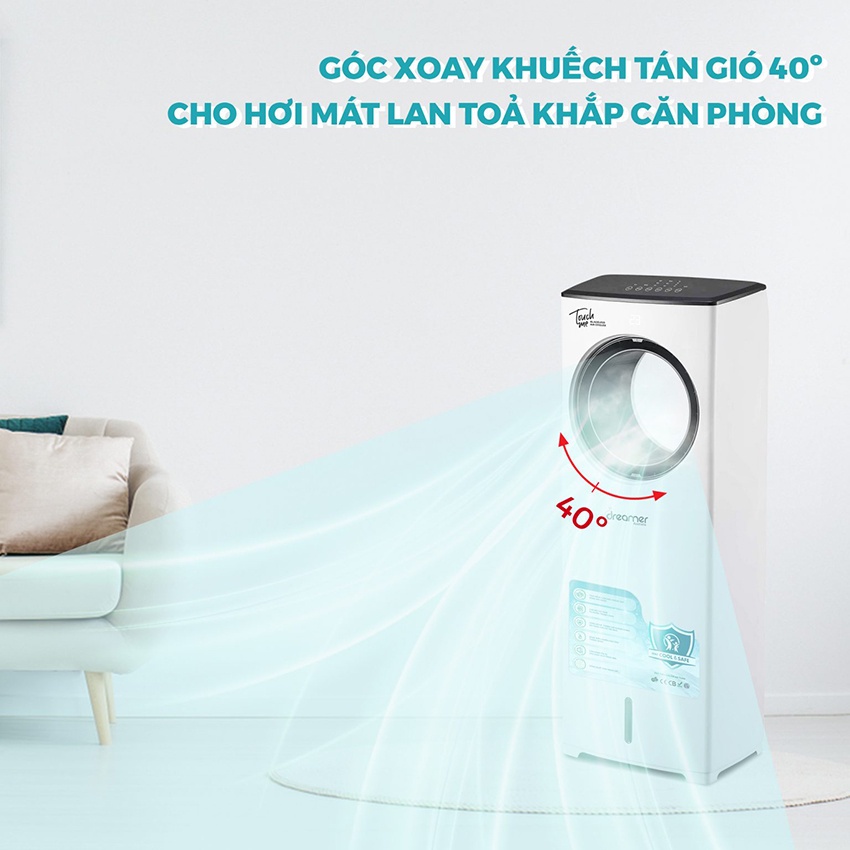 Quạt điều hòa hơi nước không cánh Dreamer DHA-ACB111W, Hàng chính hãng, Bảo hành 12 tháng