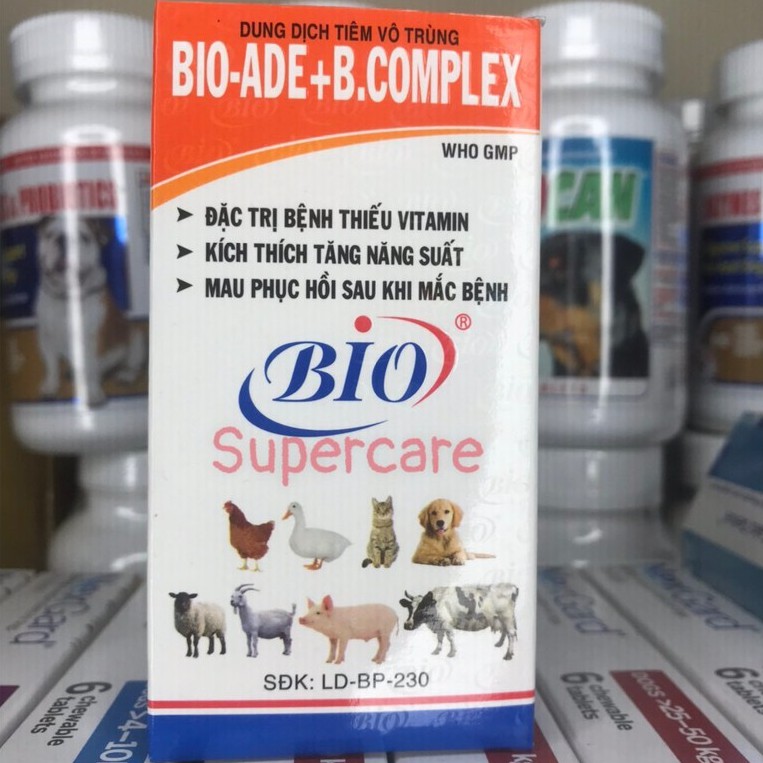 Bio ADE+B.Complex 100ml Bổ Sung Vitamin Phục Hồi Sức Khỏe Thú Cưng