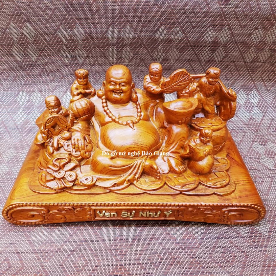 Tượng phật di lặc ngũ phúc bằng gỗ