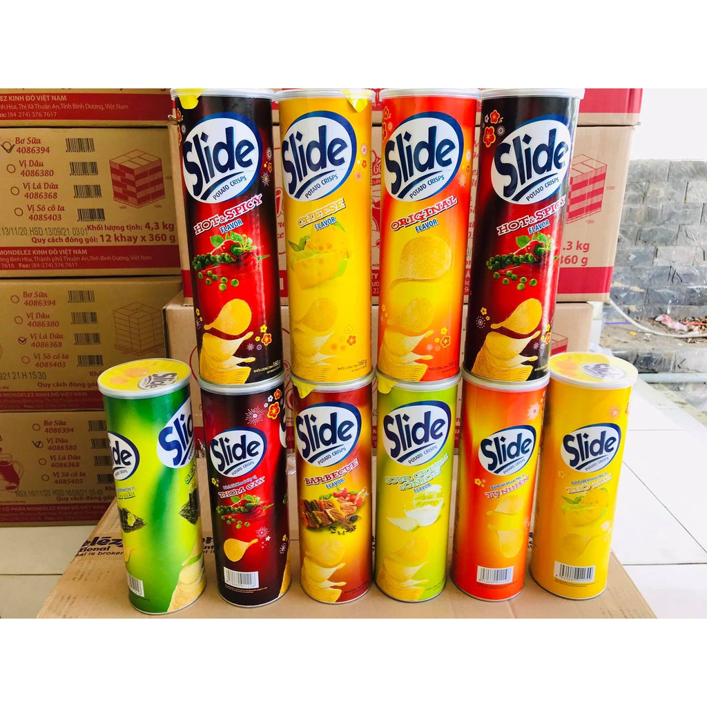 Khoai tây lát chiên Slide đủ vị phô mai/ vị BBQ/ vị hành 100g