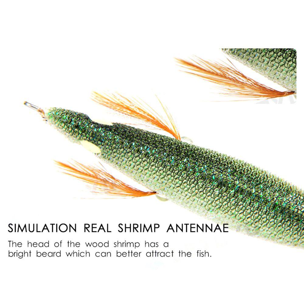 MUVAKO Mồi Câu Cá Giả Hình Tôm Dạ Quang 7.9cm 5.2g