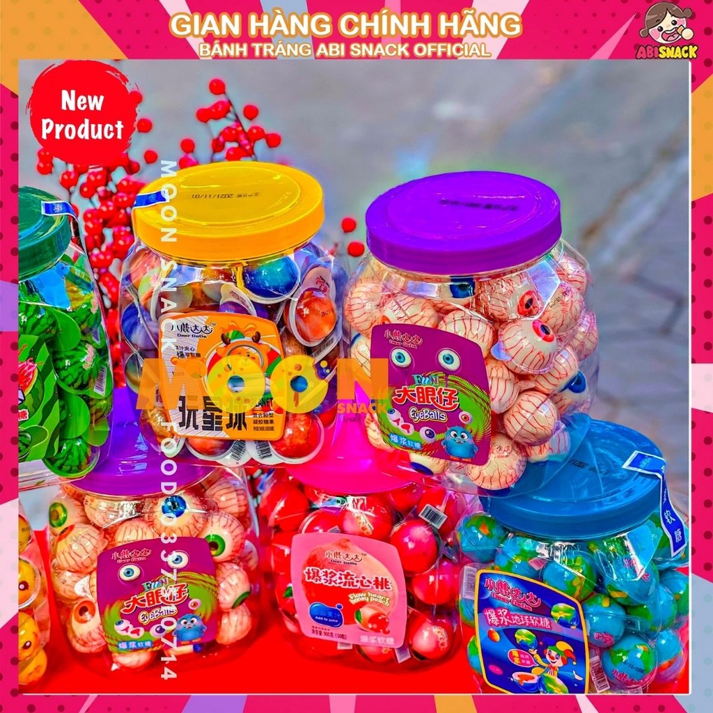 Thạch rau câu kẹo dẻo Squid game/con mắt/quả đào/hành tinh/có nhân mứt loại ngon-Eye Candy Funny Castle HongKong