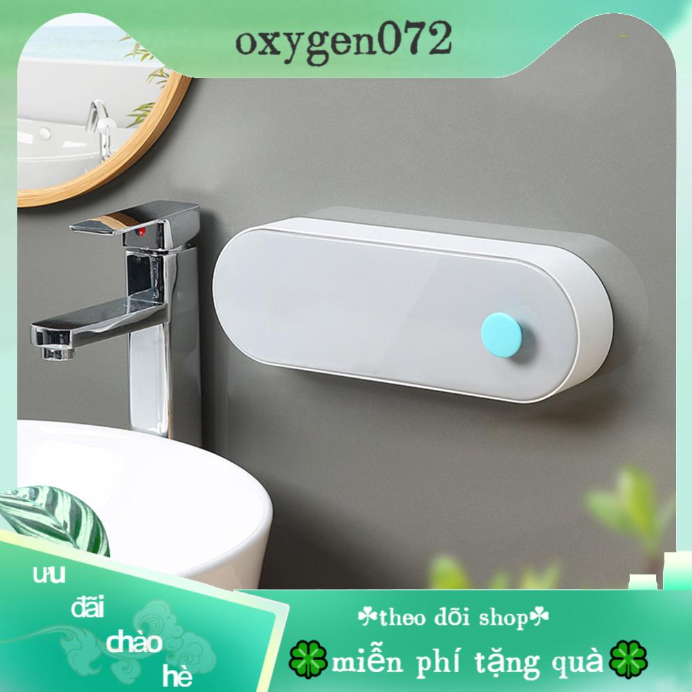 Oxygen072 Hộp đựng xà phòng gắn tường thoát nước Không đục lỗ Giá đỡ tắm đa năng có nắp đậy chống bụi