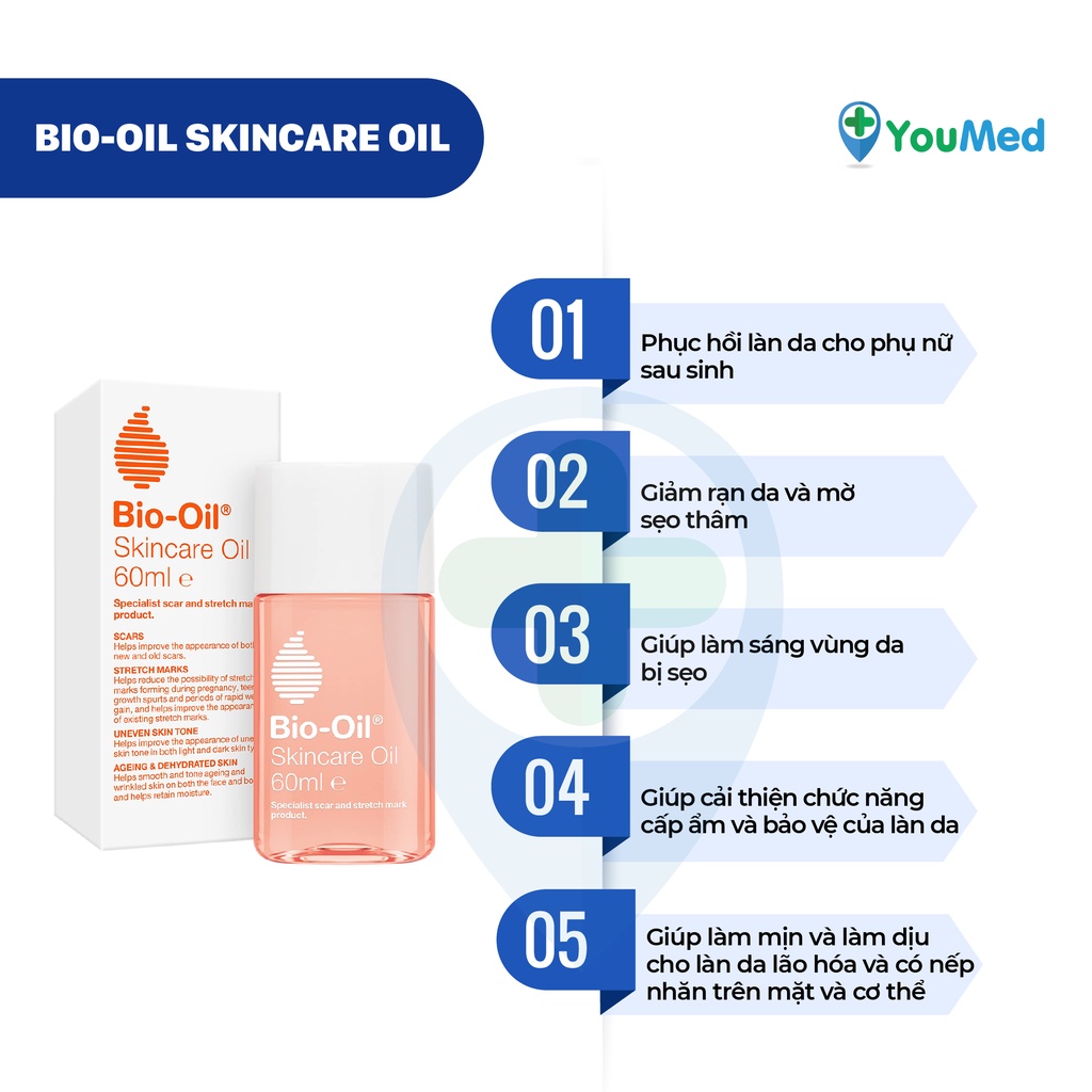 Bio-Oil Skincare Oil 125ml - Dầu Chăm Sóc hỗ trợ phục hồi da cho phụ nữ sau sinh, giảm rạn da và mờ sẹo thâm