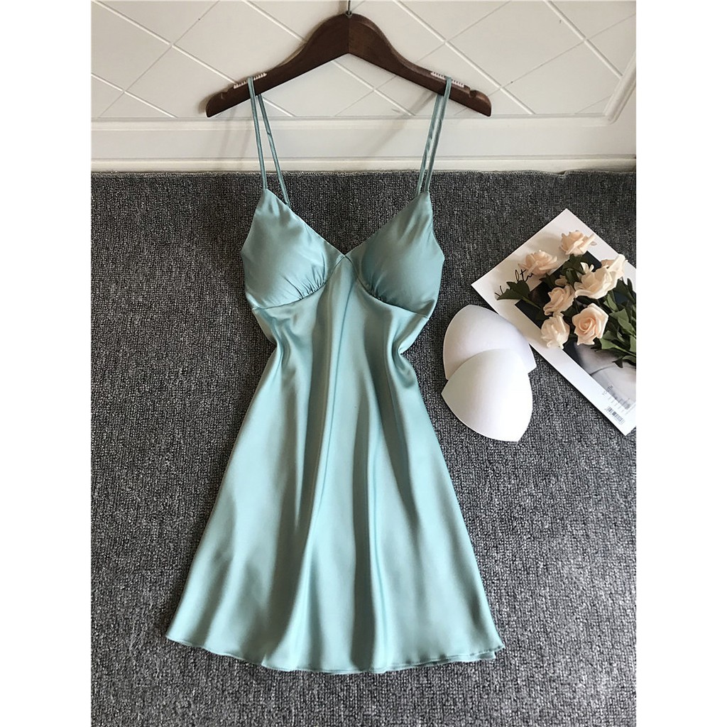 Váy ngủ không họa tiết vải lụa trơn mẫu hot nhất ( Best seller) | BigBuy360 - bigbuy360.vn