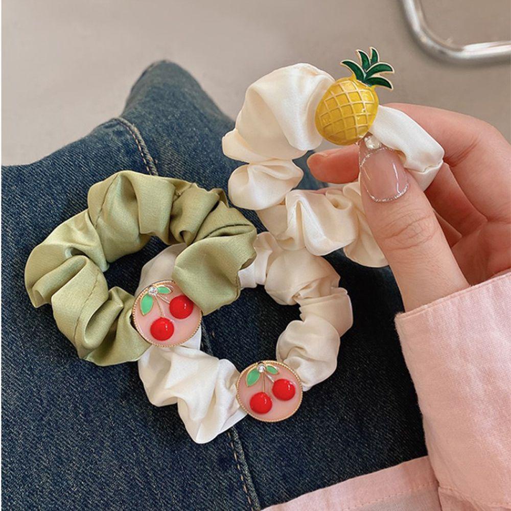 Dây Cột Tóc Scrunchies Hình Cherry Dễ Thương Thời Trang Kiểu Pháp Cho Nữ