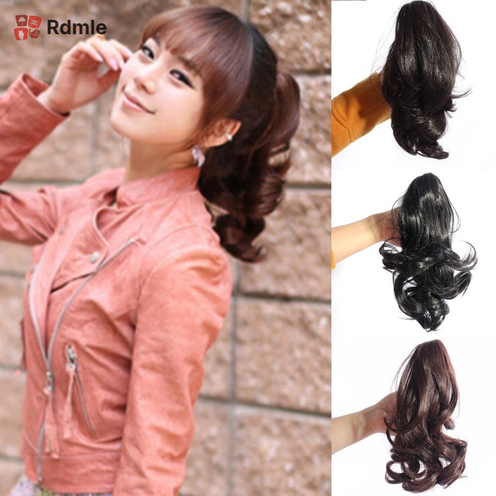 [COD]# RDMLE Hair Extensions & Wigs FASHION Vogue Lady Hairpiece Short Wavy Curly Claw Hair Ponytail Clip-on Hair Extensions