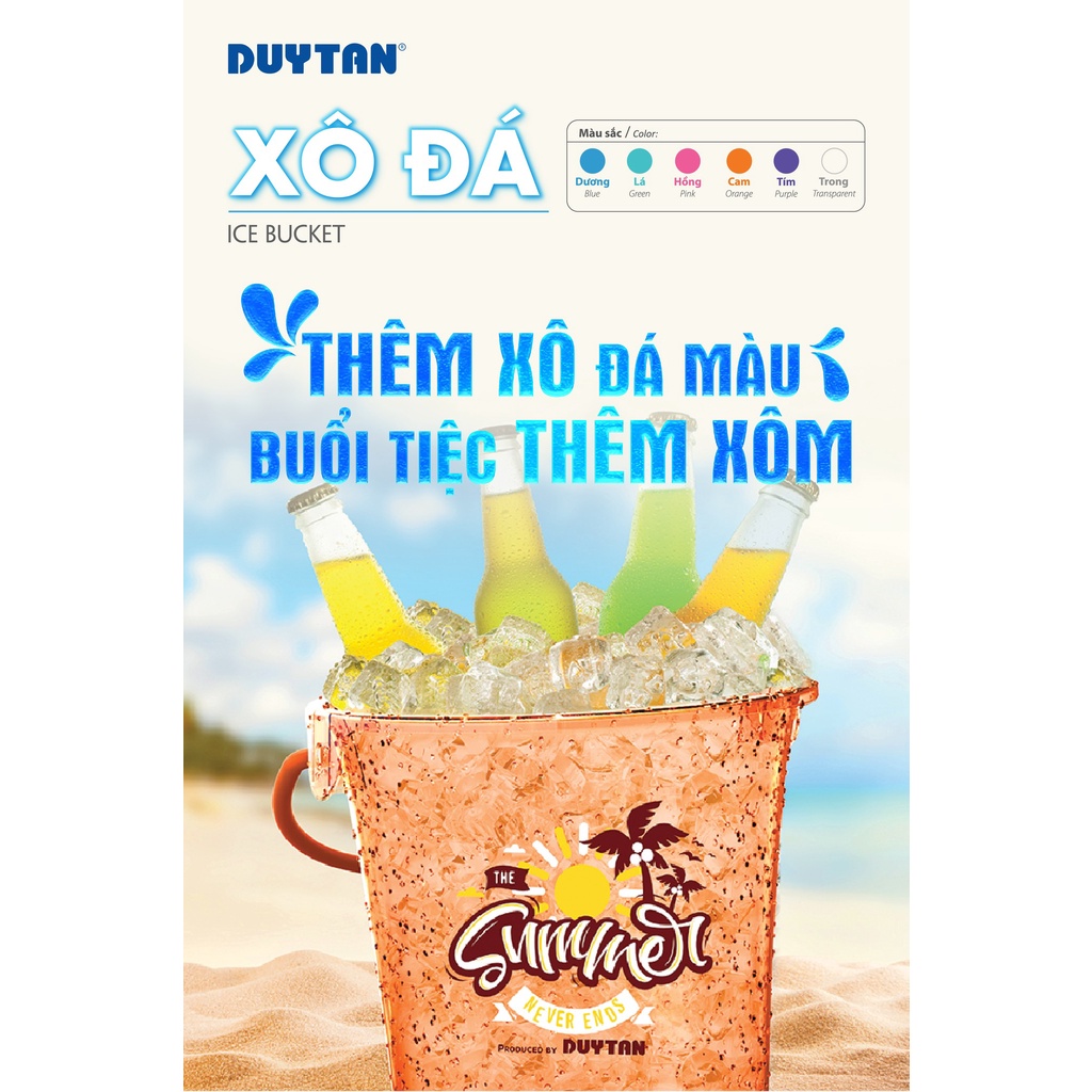 Xô Đá Nhựa Trong Acrylic Cao Cấp Duy Tân Đủ Size Kiểu Dáng Đa Dạng