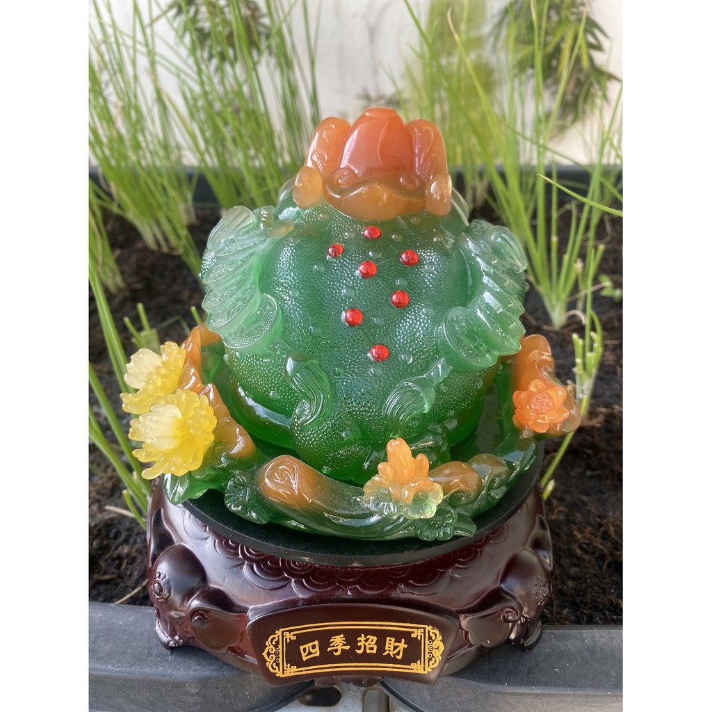 Tượng Thiềm Thừ  Hoa Sen Hoa Mẫu Đơn _ Tượng Phong Thủy Trang Trí _ Quà Tặng Tân Gia Khai Trương