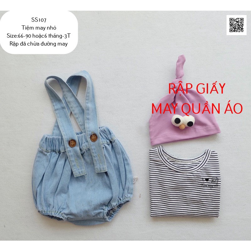 SS107_Rập giấy may romper yếm