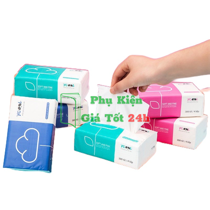 T019_Khăn giấy lụa cao cấp YCOOL  dai, mịn, không mùi thích hợp cho mẹ và bé