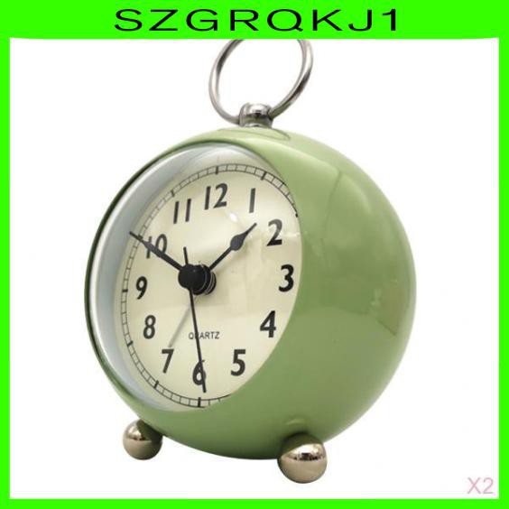 2 Đồng Hồ Báo Thức Quartz Để Bàn Màu Xanh Lá