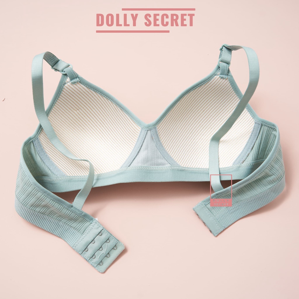 Áo lót nữ không gọng chống chảy xệ đệm mỏng su đúc mát chống chảy xệ chất len tăm DOLLY SECRET A09