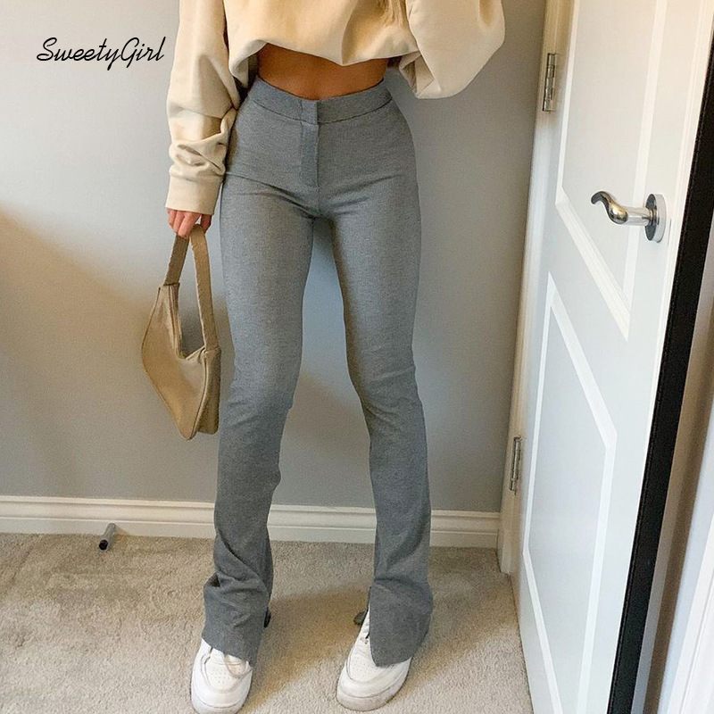 Quần Thể Thao Nữ Dài Lưng Cao Ống Rộng Thời Trang