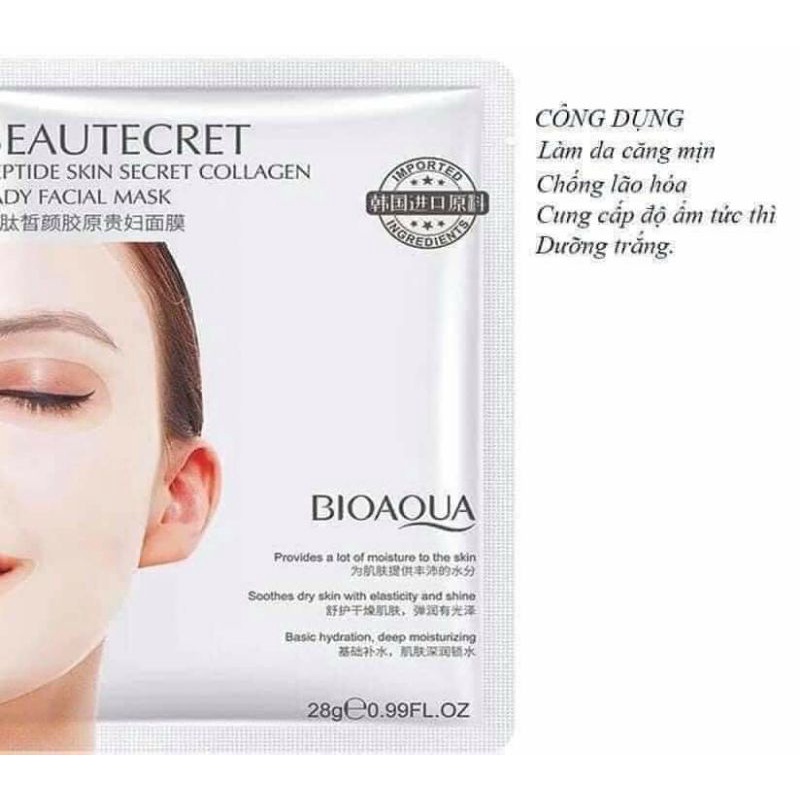 Mặt nạ thủy tinh🍅FREESHIP🍅 trong suốt  collagen Bioaqua dạng thạch dưỡng da căng bóng, trẻ hoá làm da