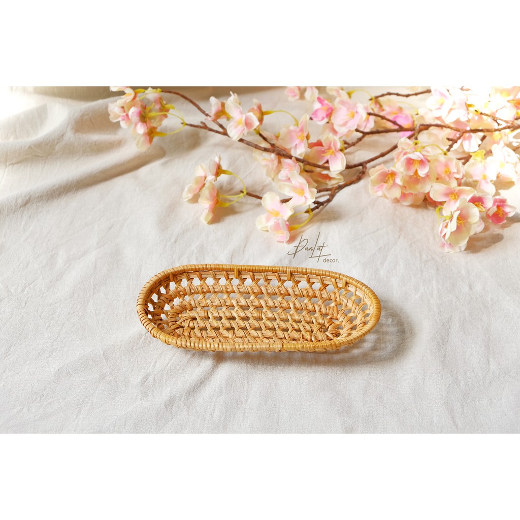 Đĩa mây, Lót ly mây tre đan phong cách Hàn Quốc - Rattan Coaster / Saucer / Dish