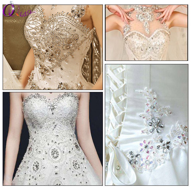 1 Đá Pha Lê Trong Suốt Kích Thước 6.3x13.5cm Dùng Trang Trí Váy Cưới