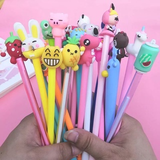 Combo 20 bút gel mực Tím Mực Xanh Mực Đen Bút 3D nhiều mẫu đẹp dễ thương kèm túi zip siêu cute giá rẻ