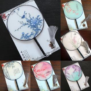 Quạt tròn họa tiết hoa trang trí phong cách cổ điển