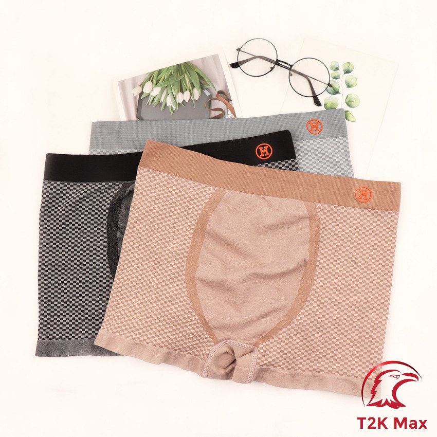 Combo 3 quần lót nam H co giãn 4 chiều cao cấp freesize 50-80kg - T2K Max