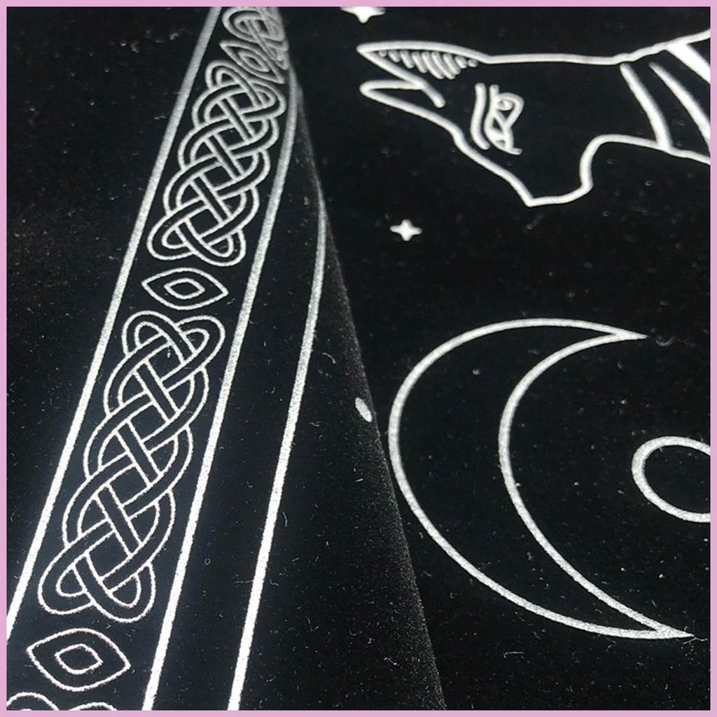 Khăn Trải Bàn Bói Tarot Họa Tiết Mắt Mèo Ai Cập Mặt Trăng Bằng Vải Flannel Trang Trí Tiệc