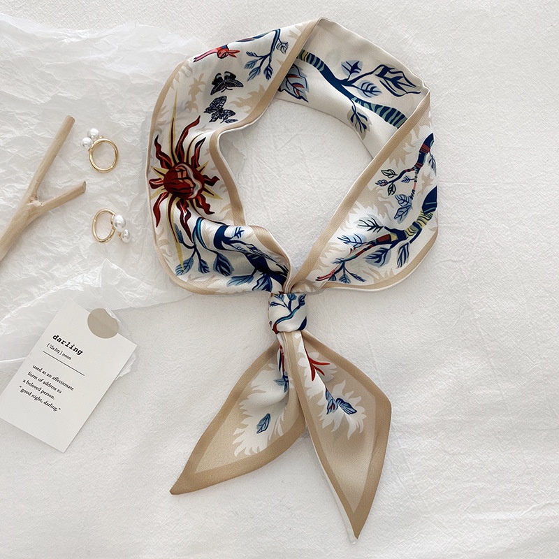 Khăn ruy băng phi lụa dài 2 mặt trang trí túi đa năng Hàn Quốc