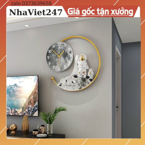 Đồng Hồ Treo Tường Trang Trí-Mã 0012-Kt=46x50cm-đồng hồ tranh kim loại đẹp,rẻ-quà tặng ý ngĩa-hàng nhập khẩu -bh 5 năm