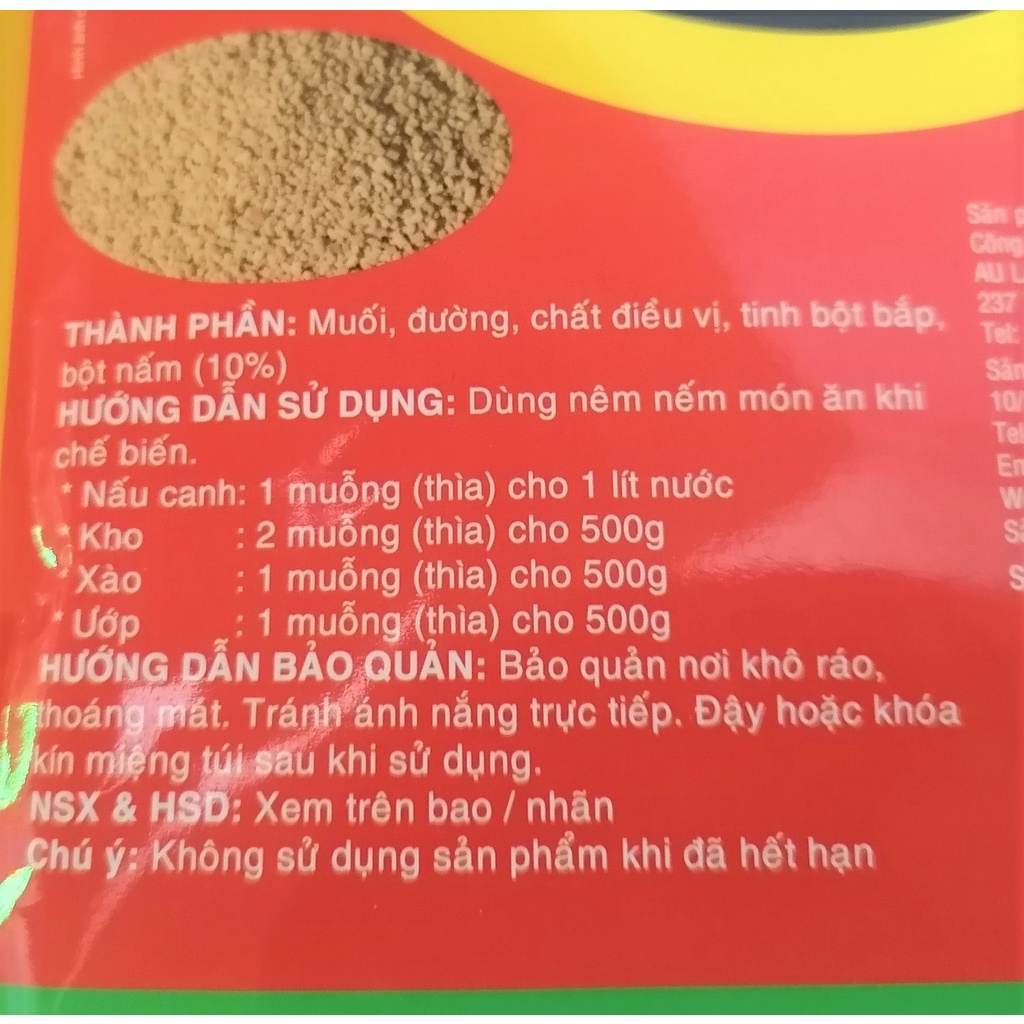 [Gói 90g] HẠT NÊM NẤM [VN] ÂU LẠC Vegetarian Mushroom Seasoning Granules