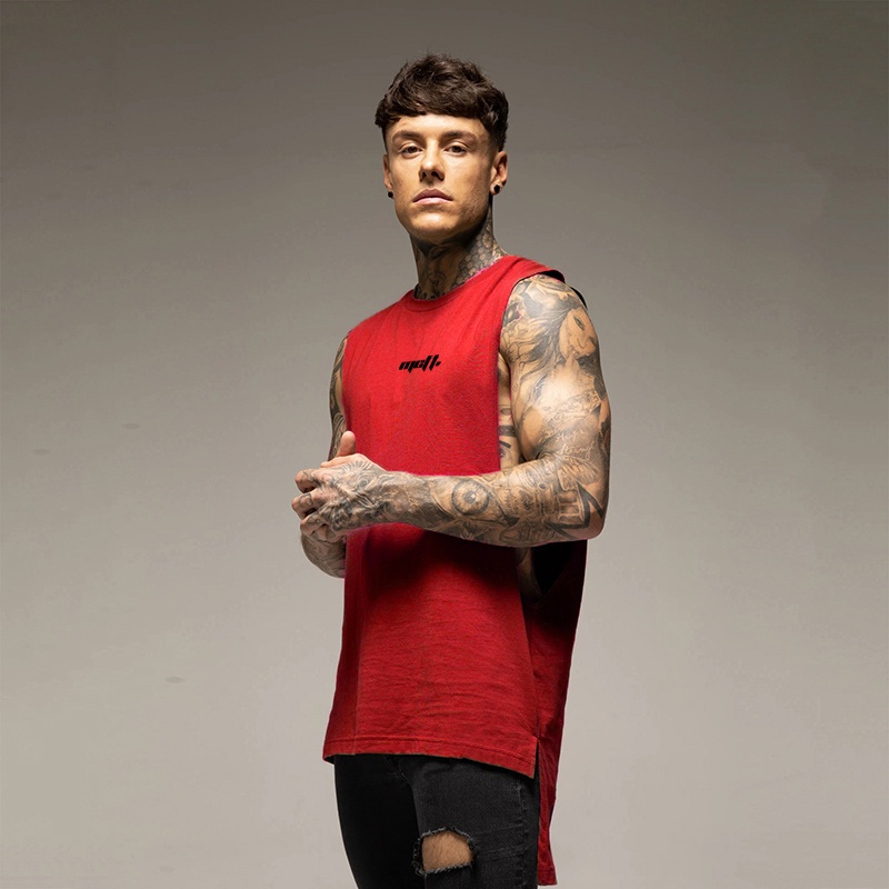 Áo Thun Sát Nách Cổ Tròn Dáng Rộng Thiết Kế Đơn Giản Trẻ Trung Cho Nam