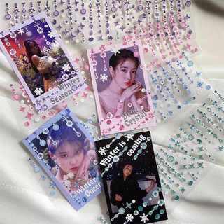 Sticker Hàn Ribbon chủ đề mùa đông - Miếng dán dùng để trang trí Sổ tay, Card, Toploader, Ảnh Polaroid, Binder, Làm DIY