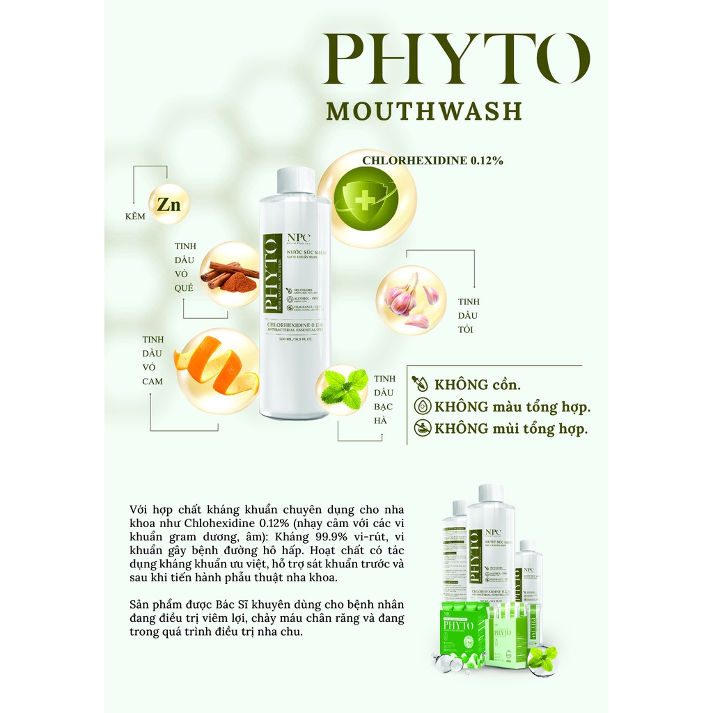 Nước súc miệng làm sạch khoang miệng NPC không cay rát 250ml