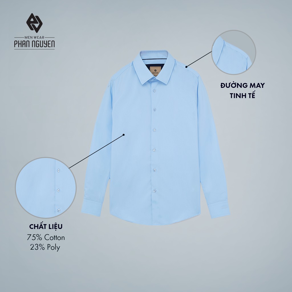 Áo sơ mi nam dài tay PHAN NGUYỄN chất liệu cao cấp hạn chế nhăn nhàu, thoáng mát, kháng khuẩn, chống tia UV SMD.1102 | BigBuy360 - bigbuy360.vn