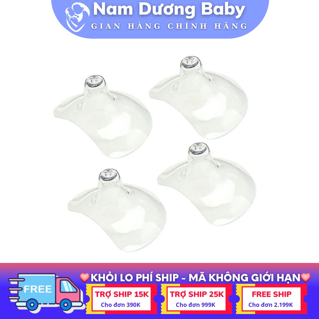 Set 04 Núm Trợ Ti Chính Hãng Maymom, Mới 100% Chất Liệu Silicon Cao Cấp Siêu Mềm An Toàn Cho Mẹ &amp; Bé