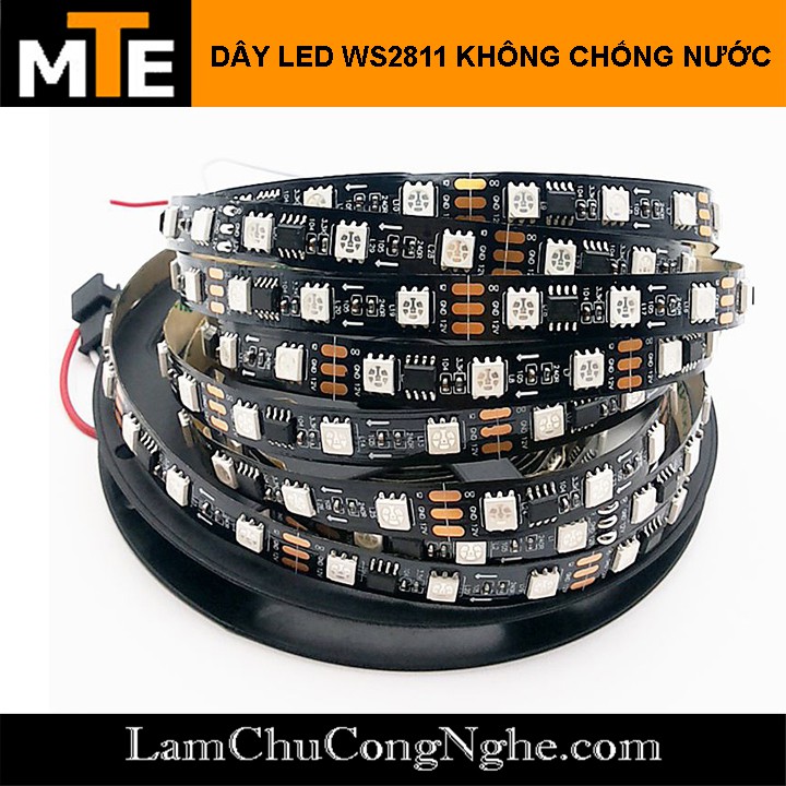 Dây 5 mét LED đổi màu RGB WS2811 12V Loại dán, chống nước IP65 và không chống nước (300 LED)