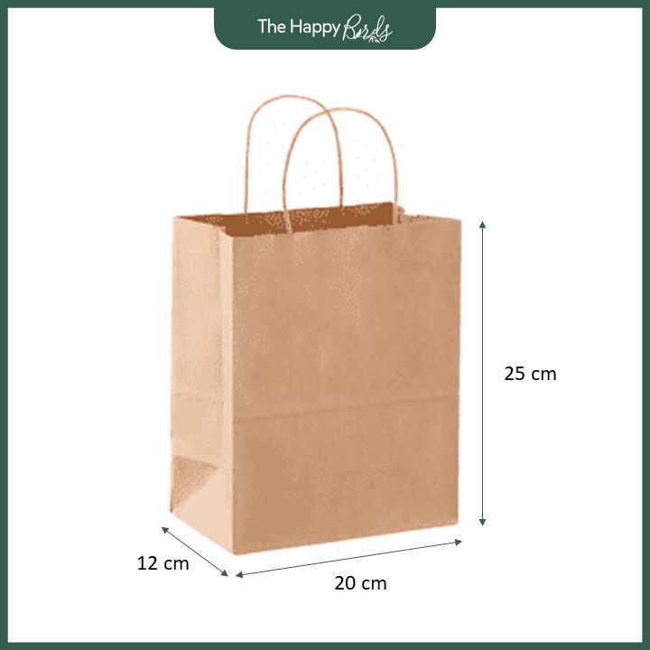 Túi giấy kraft có quai đựng quà, đồ dùng cá nhân - The Happy Birds