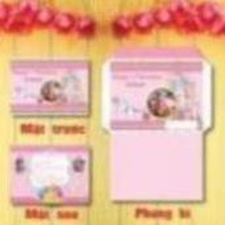 Thiệp Thôi nôi, sinh nhật, đầy tháng in nội dung theo yêu cầu
