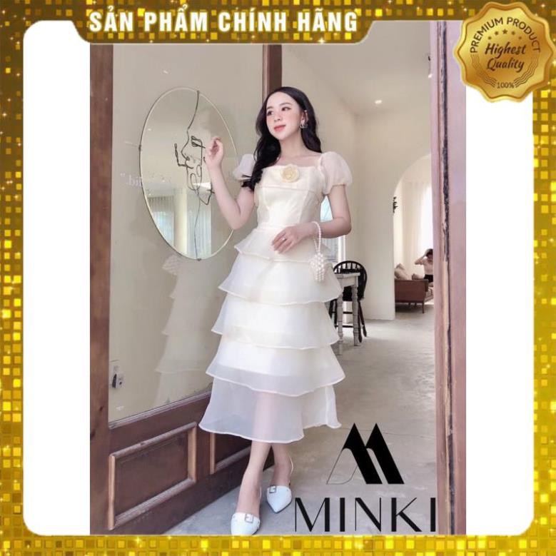 [MÃ XIA FREEHIP] VÁY TẦNG KÈM HOA CÀI ÁO - Chất liệu Tơ Sống Organza- Màu Vàng Trong -  [THIẾT KẾ] | WebRaoVat - webraovat.net.vn