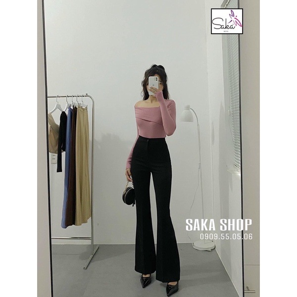 Quần tây công sở nữ ống loe ống đứng vải tuyết mưa