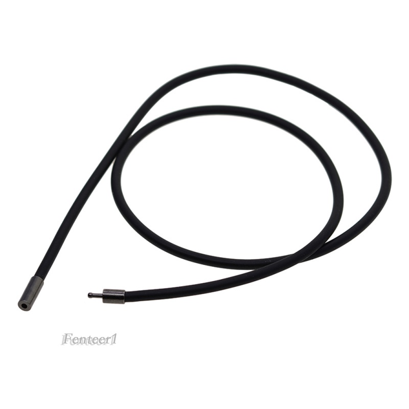 [Fenteer1] Vòng Cổ Cao Su Đen 2x3mm Có Khóa Cài Đồng 50cm