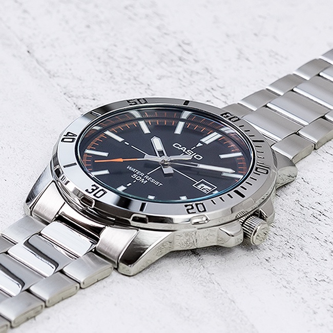 Đồng hồ nam dây kim loại Casio Standard chính hãng Anh Khuê MTP-VD01D-1E2VUDF (45mm)